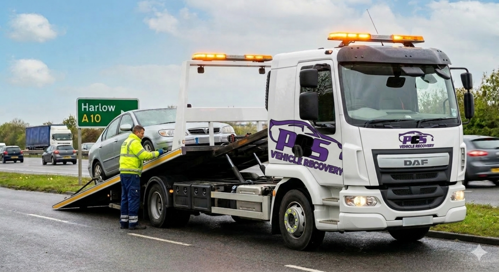24/7 Car Recovery Essex - PCS Recovery White Truck Harlow A414